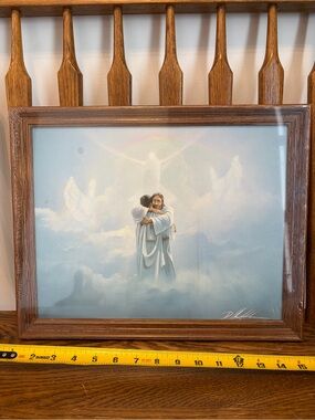 Vintage Danny Hahlbohm "Welcome Home" Framed Canvas Texture Board Art Jesus
